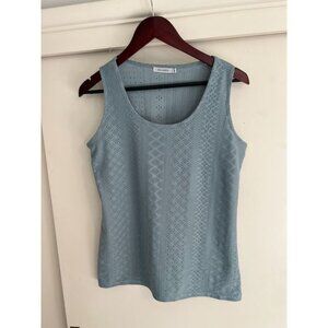 Scoop Neck Eyelet Causal Summer Sleeveless Shirt